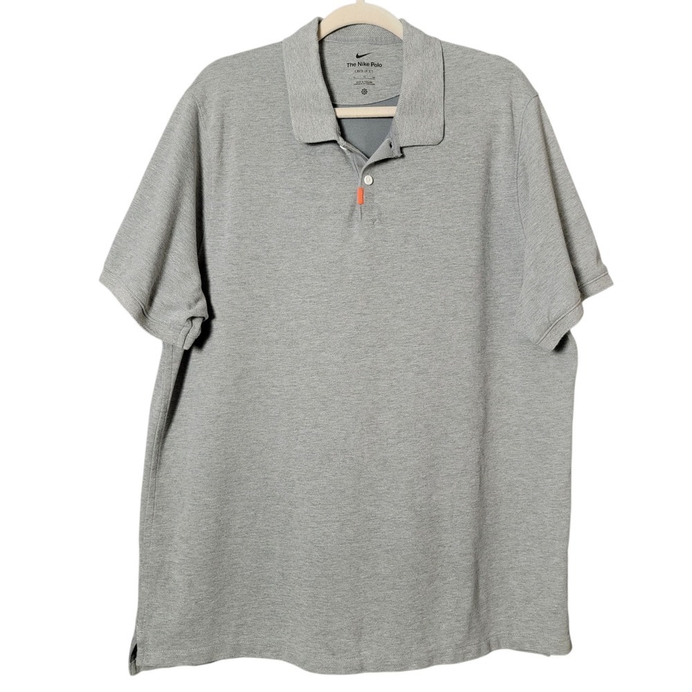 The Nike Polo Mens Gray Dri-Fit Short Sleeve Business Casual Polo Shirt XL